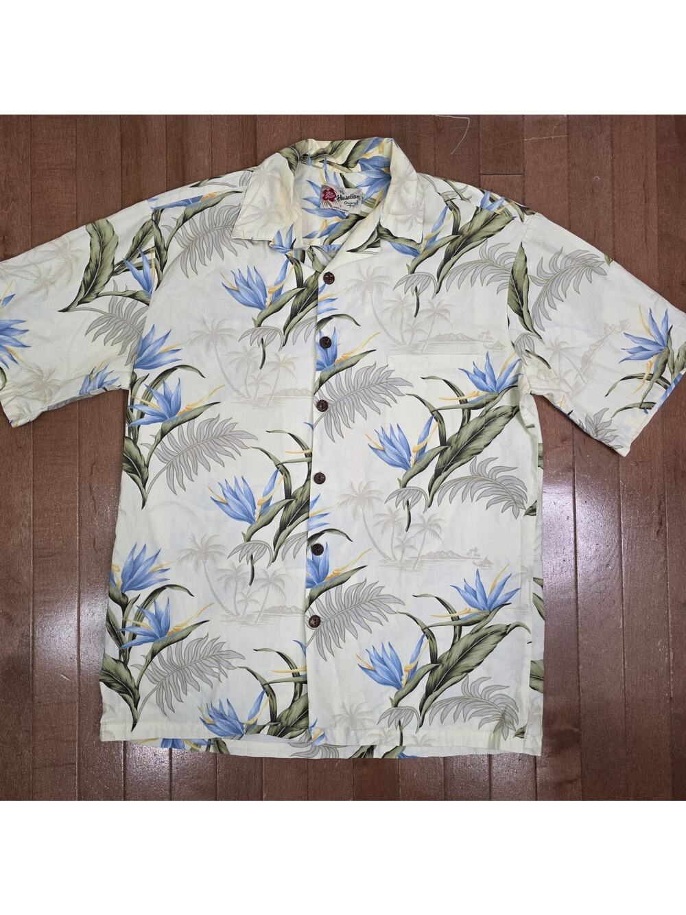 Hilo Hatties Men's Medium Hawaiian Bird of Paradise Shirt Floral Camp Tropical